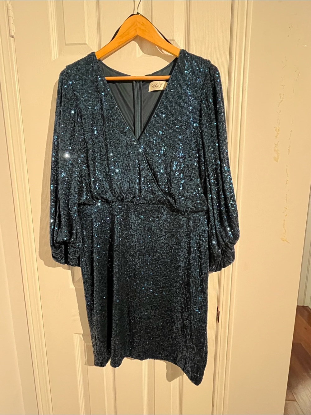 Eliza J Sequin Cocktail Dress – Blue, Size 12 (True to Size)